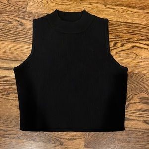 carmar black tank top with mockneck